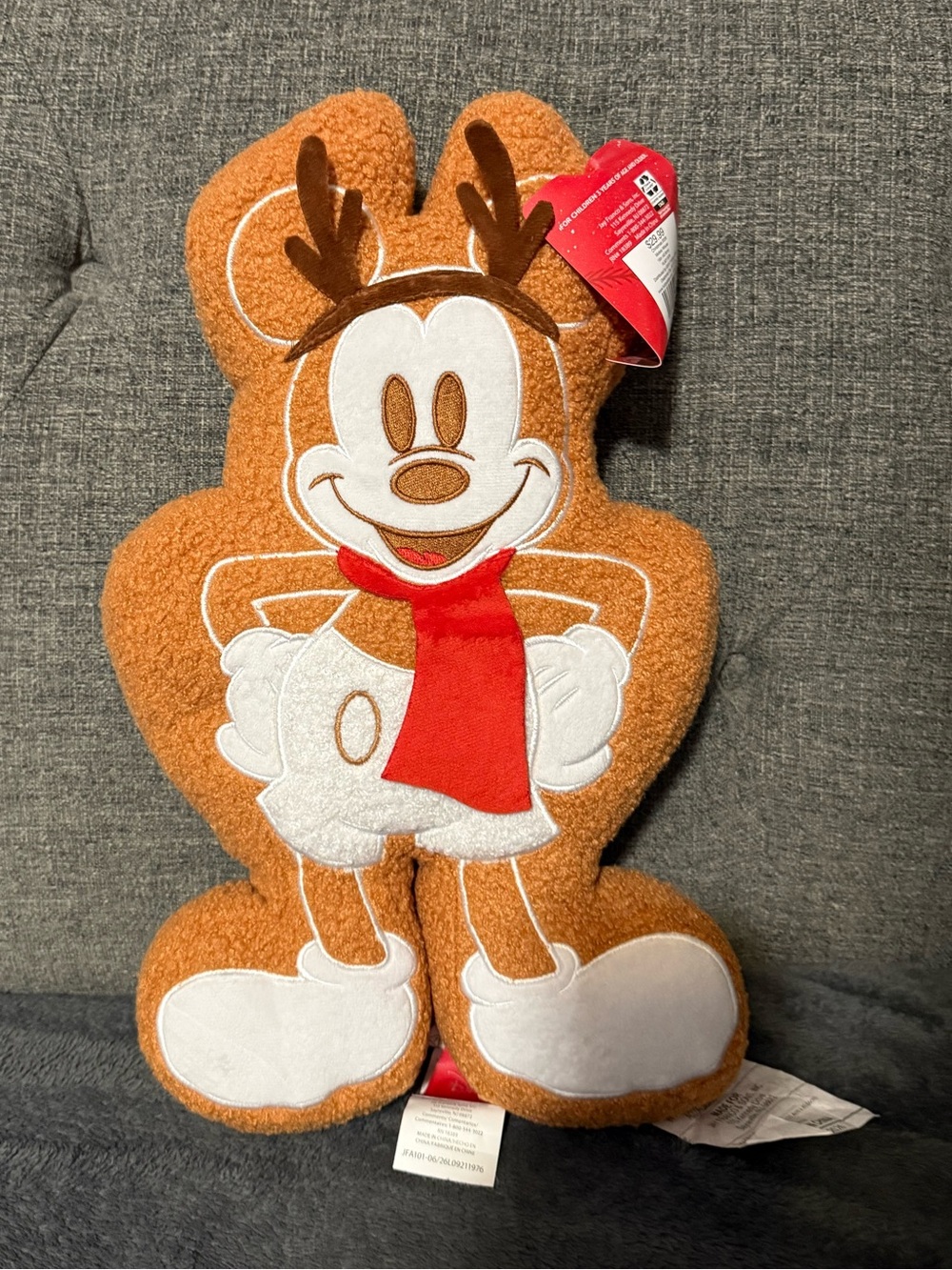 Mickey Mouse Gingerbread Pillow